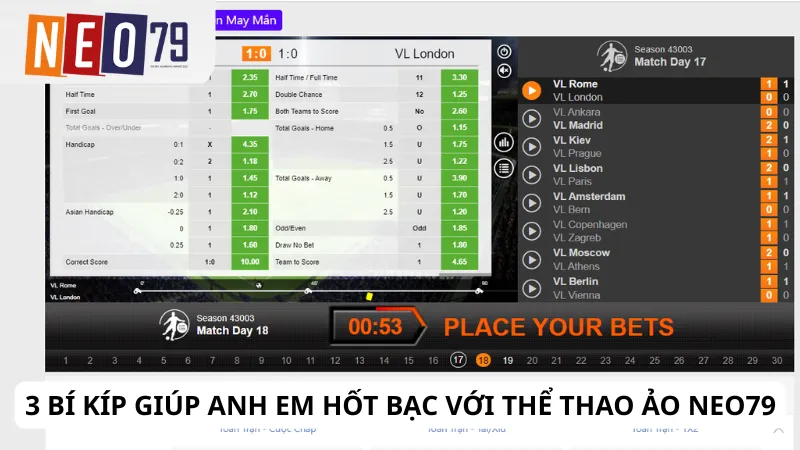 3 bí kíp giúp anh em hốt bạc với thể thao ảo Neo79